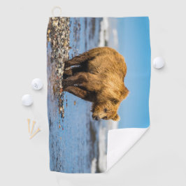 Serviette De Golf Maman ours regarde ses deux enfants