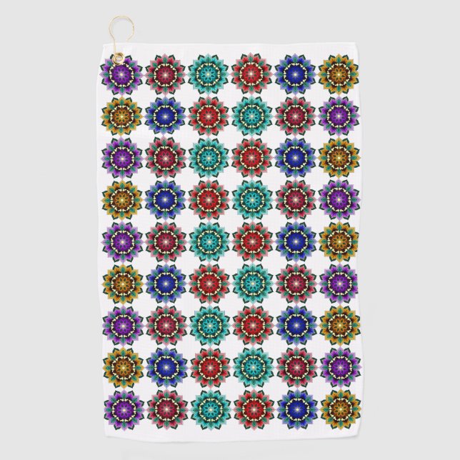 Serviette De Golf Mandala en différentes couleurs (Devant)