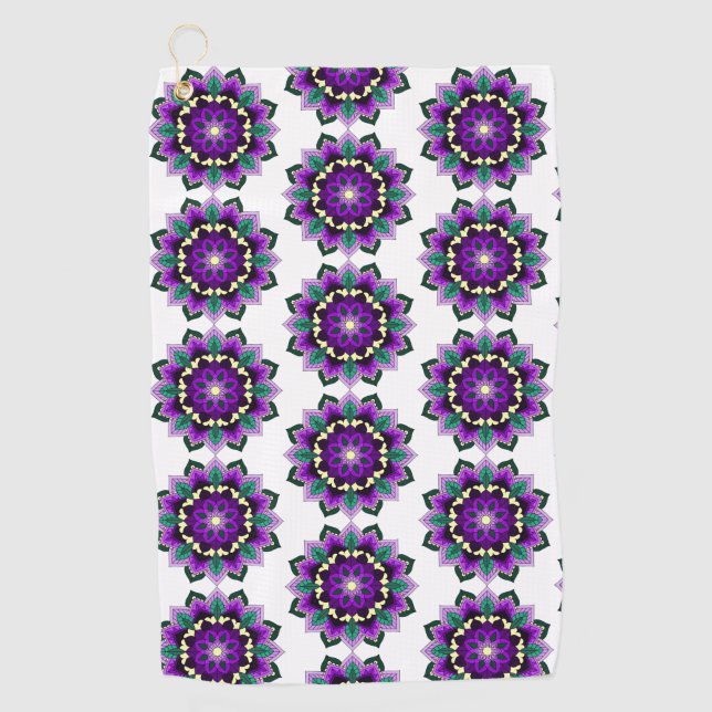 Serviette De Golf Mandala Pattern 02 in purple (Devant)