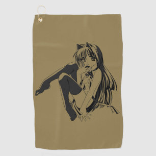 Serviette De Golf Manga, Neko Catgirl Furry Kawaii Loli