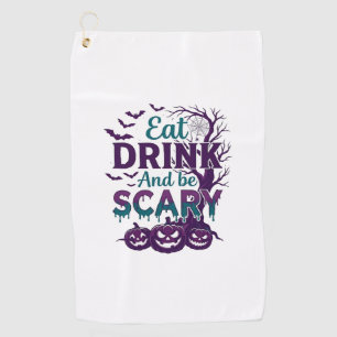 Serviette De Golf Manger Boire Être Effrayant Halloween Arbre Épouva