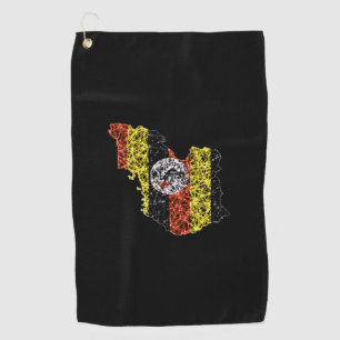 Serviette De Golf Map of Uganda, Polygonal mesh line map
