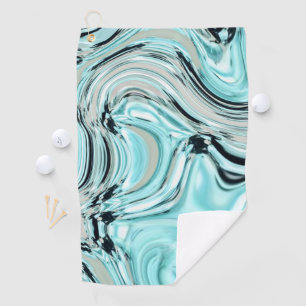 Serviette De Golf marbre chic tourbillons menthe aqua bleu ondulatio