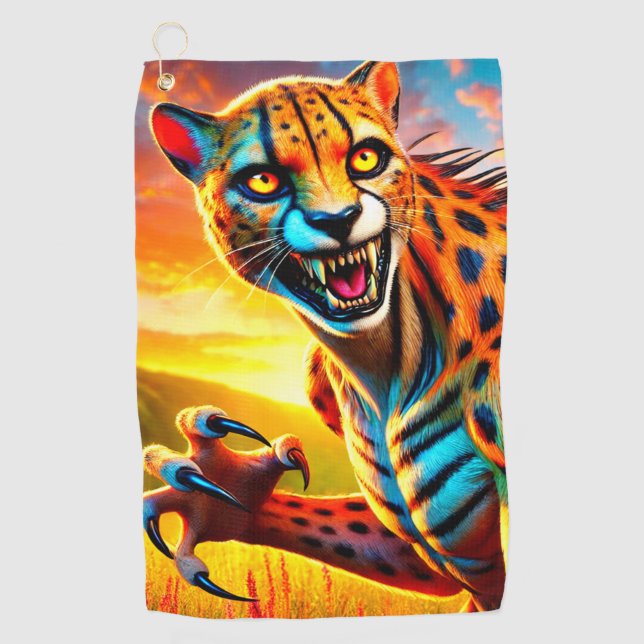 Serviette De Golf Mean Cheetah (Devant)