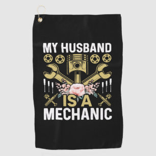 Serviette De Golf Mécanicien Mon mari est mécanicien