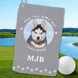 Serviette De Golf Meilleur CHIEN DAD Jamais Personnalisé Photo Anima