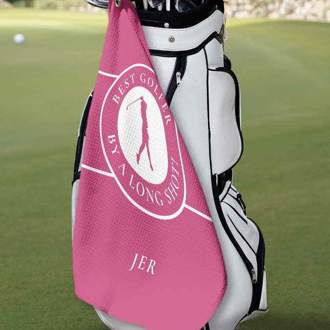 Serviette De Golf Meilleur Golfeur Par Une Longue Tirage Dames Rose  (Créateur téléchargé)