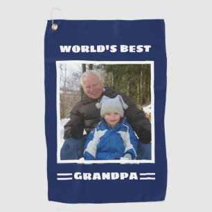 Serviette De Golf Meilleur grand-père du monde Photo personnalisée
