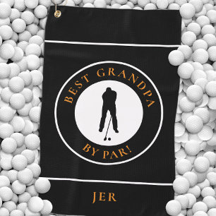 Serviette De Golf Meilleur Grand-Père Golfeur Monogramme Sports Noir