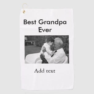 Serviette De Golf Meilleur grand-père jamais ajouter photo nom class