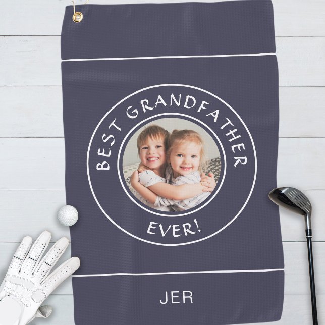 Serviette De Golf Meilleur Grand-Père Jamais Golfer Cute Photo Cadea (Créateur téléchargé)