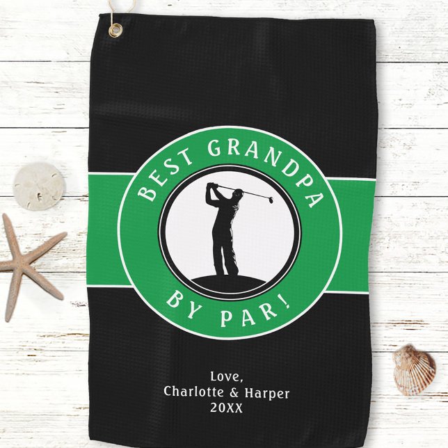 Serviette De Golf Meilleur Grand-Père Par Par Elegant Sports Golfer  (Best Grandpa By Par Elegant Sports Golfer Custom Golf Towel)