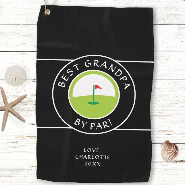 Serviette De Golf Meilleur Grand-Père Par Par | Fête des pères amusa (Best Grandpa By Par | Fun Father's Day Custom Golf Towel)