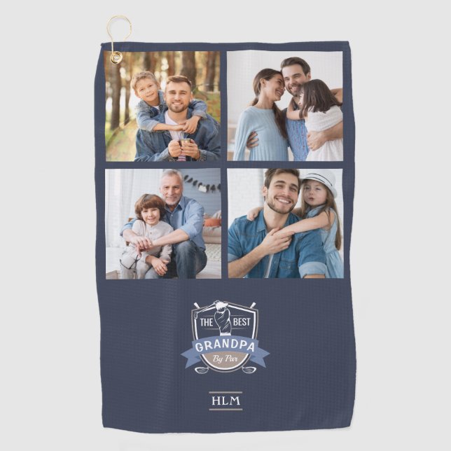 Serviette De Golf Meilleur Grand-Père Par Par Photos Personnalisées  (Devant)