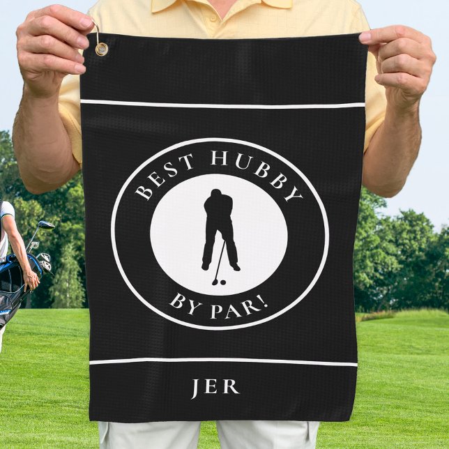 Serviette De Golf Meilleur Hubby Amusant Par Par Golfer Monogramme M (Créateur téléchargé)