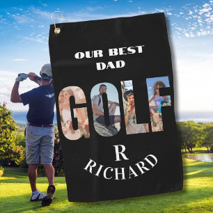 Serviette De Golf Meilleur Papa 4 Photos Monogramme Nom  