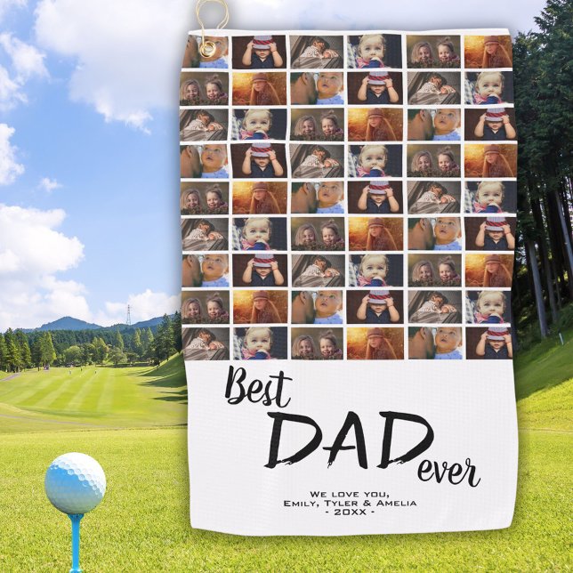 Serviette De Golf Meilleur papa 6 Photo Collage Famille Photo Motif (Créateur téléchargé)