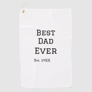 Serviette De Golf Meilleur papa jamais. Ajouter année nom de date pè