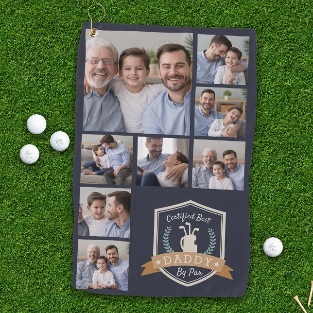 Serviette De Golf Meilleur Papa Par | Collage de photos (Créateur téléchargé)