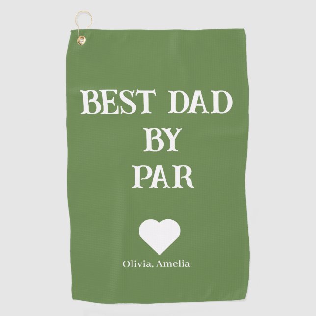 Serviette De Golf Meilleur papa par Custom Mordern Mur Vert & Blanc (Devant)