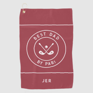 Serviette De Golf Meilleur Papa Par Humour de golfeur drôle Rouge