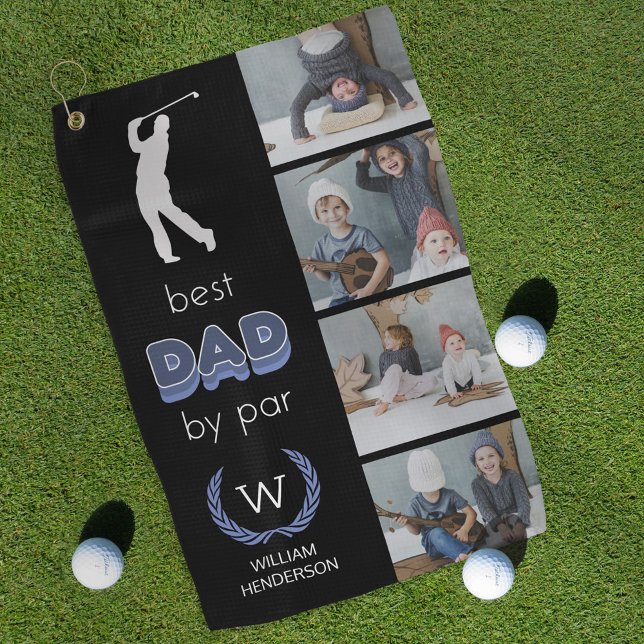 Serviette De Golf Meilleur Papa Par Par 4 Monogramme Photo (Créateur téléchargé)