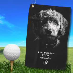 Serviette De Golf Meilleur Papa Par Par Doodle de Chien Personnalisé