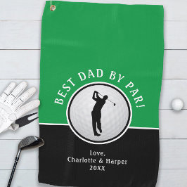 Serviette De Golf Meilleur Papa Par Par Golfer Mâle Black Green Cust