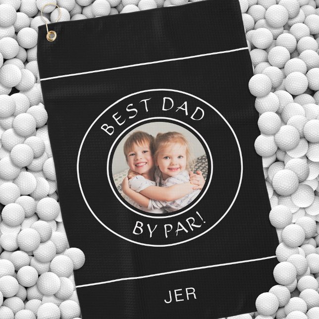 Serviette De Golf Meilleur Papa Par Par Golfer Photo Cadeau Joli Bla (Best Dad By Par Golfer Photo Gift Cute Black White Golf Towel)