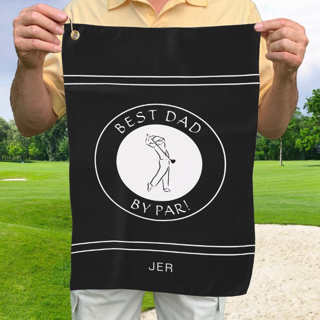 Serviette De Golf Meilleur Papa Par Par Golfer Pro Funny Noir Blanc  (Créateur téléchargé)