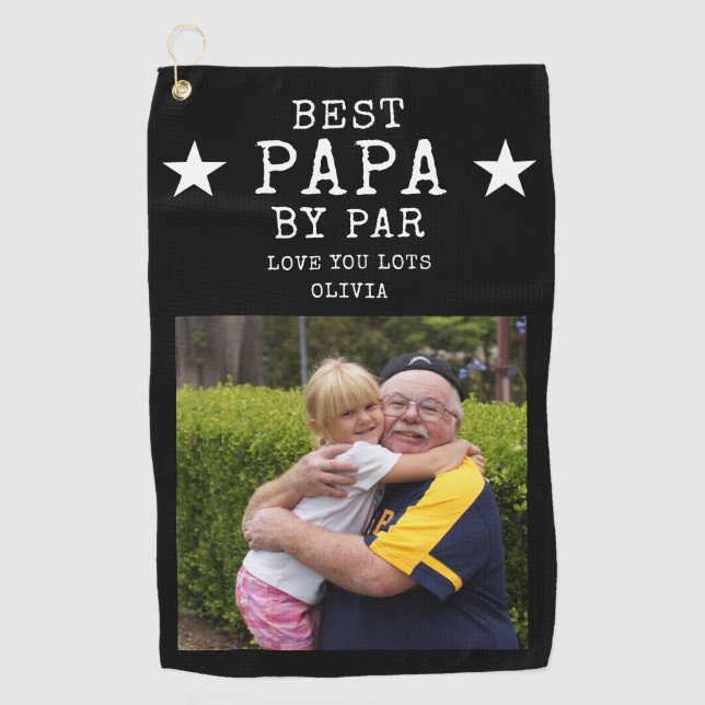 Serviette De Golf Meilleur Papa par Par Grandpa Photo Cadeau personn (Devant)