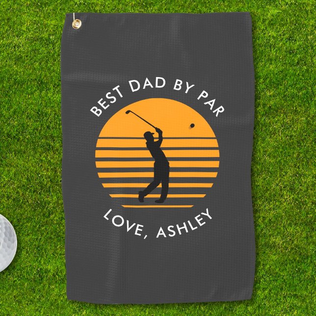 Serviette De Golf Meilleur Papa Par Par Nom Personnalisé Texte Perso (Créateur téléchargé)