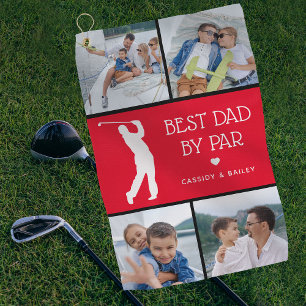 Serviette De Golf Meilleur Papa par Par Photo Collage Golf À