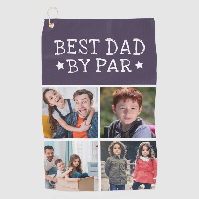 Serviette De Golf Meilleur Papa Par Photo Collage Golf Towne (Devant)