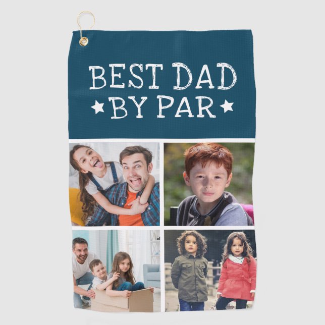 Serviette De Golf Meilleur Papa Par Photo Collage Golf Towne (Devant)