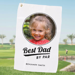 Serviette De Golf Meilleur Papa Par Photo Personnalisée Blanc Noir