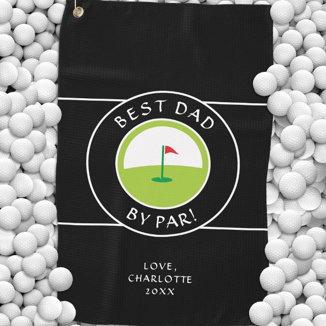 Serviette De Golf Meilleur papa par rapport | Fête des pères amusant (Best Dad By Par | Fun Father's Day Custom Golf Towel)