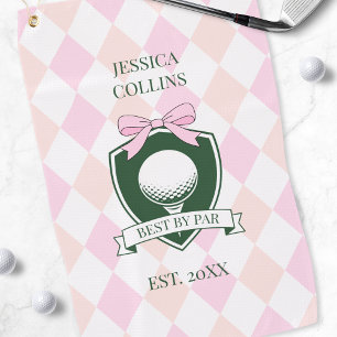 Serviette De Golf Meilleur par Par Rose Élégant Moderne Féminin Dame