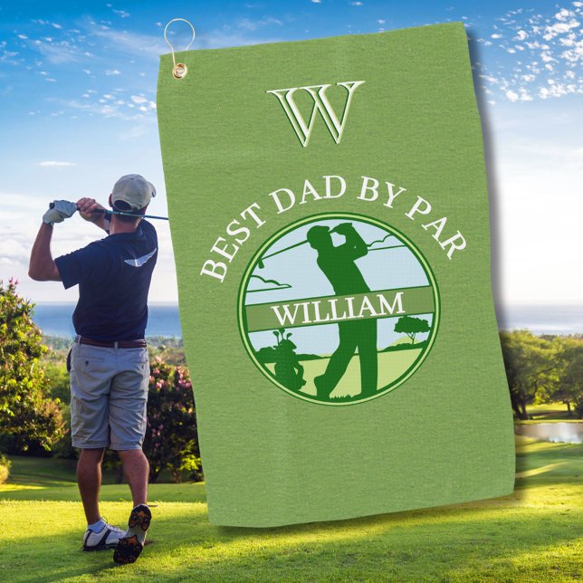 SERVIETTE DE GOLF MEILLEUR PÈRE PAR NOM MONOGRAMME PERSONNALISÉ (Créateur téléchargé)