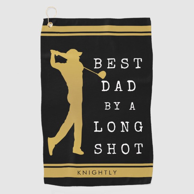Serviette De Golf MEILLEUR PÈRE PAR UN LONG TIRAGE Personnalisé (Devant)