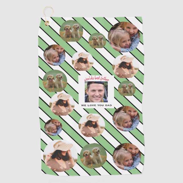Serviette De Golf Meilleur Père Personnalisé Quatre Photo 🎄 Fête (Devant)
