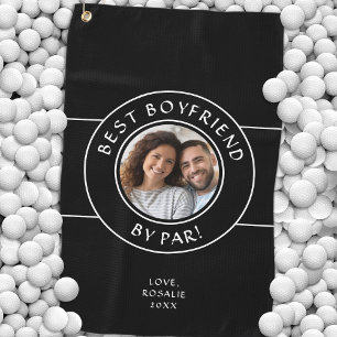 Serviette De Golf Meilleur Petit Ami Par Photo Moderne Noir Blanc