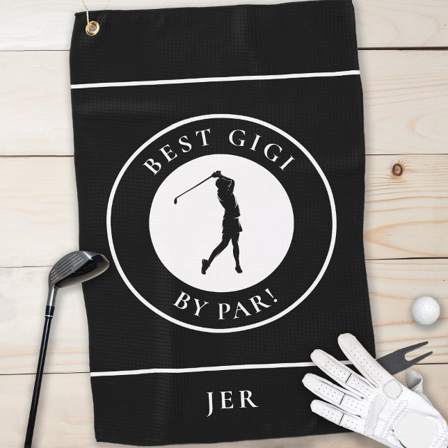 Serviette De Golf Meilleure grand-mère Gigi Golfer Monogram Sports P (Best Grandma Gigi Golfer Monogram Sports Pro Black Golf Towel)