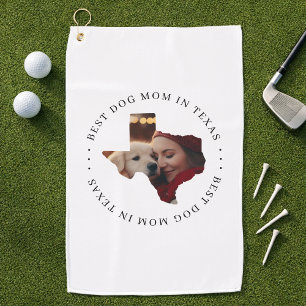 Serviette De Golf Meilleure maman de chien au Texas Photo personnali
