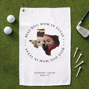 Serviette De Golf Meilleure Maman de Chien au Texas Photo Personnali