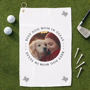 Serviette De Golf Meilleure Maman de Chien au Texas Photo Personnali