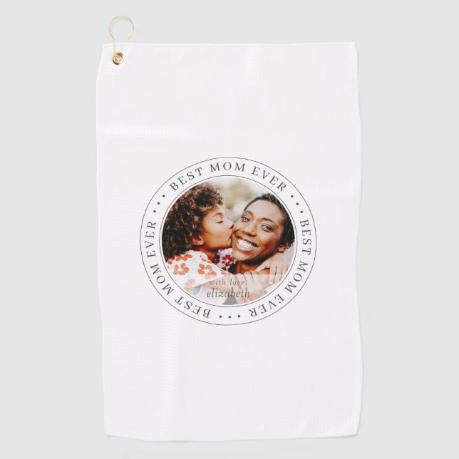 Serviette De Golf Meilleure maman jamais classique photo simple (Devant)