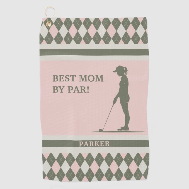 Serviette De Golf Meilleure maman Par Par Par Monogrammed (Devant)