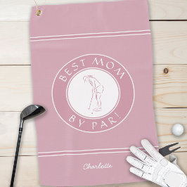 Serviette De Golf Meilleure Maman Par Par Par - Rose Monogram Golfer