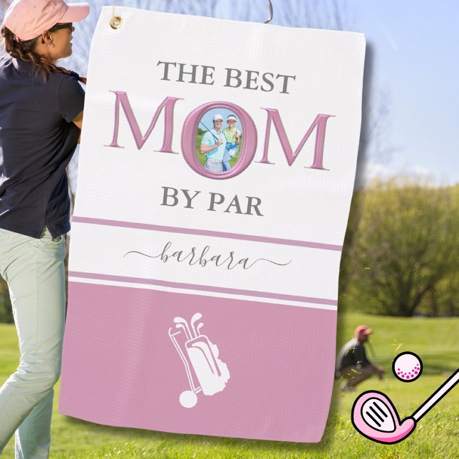 Serviette De Golf Meilleure Maman Par Photo Stylish Rose Lavender (Créateur téléchargé)